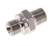 Mamelon double en acier inoxydable 1/8'' NPT x G 1/8'' 40 Bar - Hydraulique