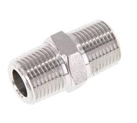 Mamelon double en acier inoxydable 3/8'' NPT 210 Bar - Hydraulique