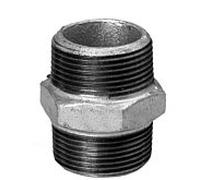 Mamelon double en fonte malléable Hermann Schmidt DN 50, filetage extérieur 2", zingué