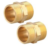 Mamelon double G1" (Ø 32,5mm) laiton mâle,2 pièces Mamelon double hexagonal G1"M/M,Raccord de jonction 2 x M Raccord fileté,Double mamelon Raccords en laiton convient pour l'eau potable