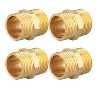 Mamelon double G1/2" (Ø 20mm) laiton mâle,4 pièces Mamelon double hexagonal G1/2"M/M,Raccord de jonction 2 x M Raccord fileté,Double mamelon Raccords en laiton convient pour l'eau potable