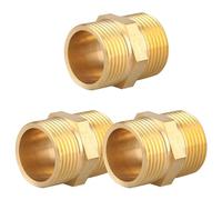 Mamelon double G3/4" (Ø 25,7mm) laiton mâle,3 pièces Mamelon double hexagonal G3/4"M/M,Raccord de jonction 2 x M Raccord fileté,Double mamelon Raccords en laiton convient pour l'eau potable