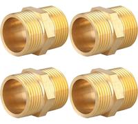 Mamelon double G3/8"" (Ø 16,2mm) laiton mâle,4 pièces Mamelon double hexagonal G3/8""M/M,Raccord de jonction 2 x M Raccord fileté,Double mamelon Raccords en laiton convient pour l'eau potable