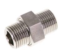 Mamelon double R1/2'' séparable Acier inoxydable Joint plat PTFE 40bar (562.0psi)