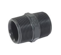 mamelon pvc pression - mâle / mâle - diamètre 50 mm - fileté - 40 x 49 - nicoll efd50