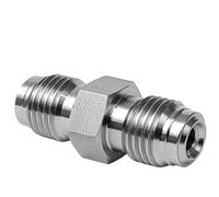 Mamelon réducteur égal mâle VCR 1/8 "1/4" 1/2 "-connecteur adaptateur de coupleur de raccord de tuyau en acier inoxydable SUS316L, 1 pièce(1/4VCR-1/4VCR)