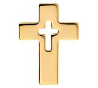 MaMeMi Broche Croix dorée, Métal Plaqué Or