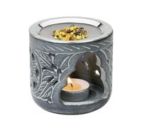 MaMeMi Brûle-Encens en Stéatite H10 cm - Tamis INOX Amovible, Fait Main | pour Bougie Chauffe-Plat, Encens, Herbes et Résines