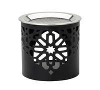 MaMeMi Brûleur d’Encens Teelicht Fer Noir - Ø 7 cm | Tamiz INOX pour Herbes et Résines - Compact, Décoratif et Fait Main