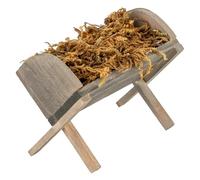 MaMeMi Crèche avec mousse en bois [env. 7 x 5 x 5 cm fabriquée à la main] - Crèche pour enfant Jésus, décoration pour crèche de Noël et modélisme