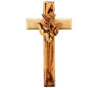 MaMeMi Croix en bois d'olivier avec colombe