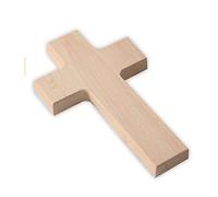 MaMeMi Croix murale en bois de hêtre - Bords légèrement biseautés