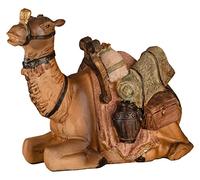 MaMeMi Figurine de crèche Chameau, Assis [Hauteur : 9 cm, Peint à la Main en polyserin/résine] Figurines de crèche/Animaux de crèche/Accessoires pour la crèche de Noël