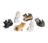 MaMeMi Lot de 6 chats de crèche avec 6 chats/chatons [Taille env. 3 cm] Accessoires pour crèche de Noël
