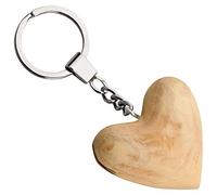 MaMeMi - Porte-clés cœur en bois d’olivier 4x5 cm - artisanat de Bethléem, unisexe, symbole d’amour et protection - cadeau Communion/Firmation