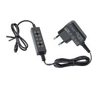 MaMeMi Transformateur pour éclairage de crèche, éclairage de modélisme, éclairage de maison de poupée avec emplacements de prise et rallonge de 1 m