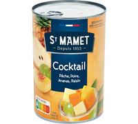 MAMET - Fruits au Sirop Cocktail ST | Savoureux mélange de fruits en sirop | Idéal pour desserts et collations | la boite de 250 g net égoutté | LOT DE 4