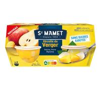 MAMET - Fruits au Sirop Cocktail Verger ST | Savoureux mélange de fruits | Parfait pour vos desserts | les 4 pots de 113g | LOT DE 3