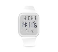 Mamiddle Montre Enfant 50M Imperméable à l'eau Montre Enfant Fille avec Alarme, Chronomètre, Calendrier, Rétroéclairage, Double Heure pour Les 5-17 Ans (Blanc)