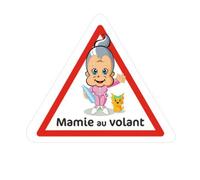 Mamie au volant 8753 autocollant adhésif sticker - Taille : 8 cm