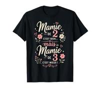 Mamie de 2 Bien Mamie de 3 C'est Mieux Annonce Grossesse T-Shirt