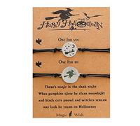 Mamie Et Message Bijoux Bracelets d'amis et de soeurs de couple de sorcière d'acier inoxydable d'Halloween de personnalité de l'Europe et des États- Bracelets Ensembles Cadeau (Silver, One Size)