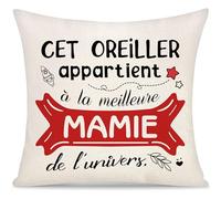 Mamie Housse de Coussin Cadeaux de ma Petite-fille et de mon Petit-fils | Cet Oreiller Appartient à la Meilleure Mamie de l'univers,Cadeaux pour la fête des Grands-mères,un anniversaire ou Noël