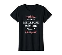 Mamie mémère Certifiée Meilleure mémère T-Shirt, Femme, Noir, M