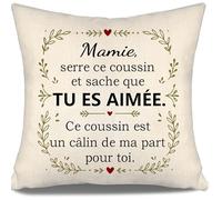 Mamie Serre ce Coussin et sache Que tu ES aimée Ce Coussin est Un câlin de ma Part pour toi Housse de Coussin pour Grand-mère Anniversaire Fête des mères Cadeau de Noël (Mamie)