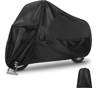 MAMIELIZ Housse Protection Imperméable pour Moto, Bache Exterieur Etanche avec Trous de Serrure, XXL 190T Oxford 245 x 105 x 125 cm, Noir