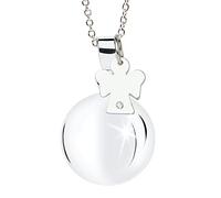 MAMIJUX Appel anges maman idée cadeau grossesse collier femme rappel des anges chaîne acier, TU, Cuivre argenté, acier, Zircone cubique
