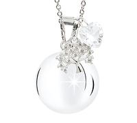 MAMIJUX Appel d'anges Arbre de vie Mère Idée cadeau Grossesse Collier Femme Appel des anges Chaîne Acier, Bois, Argent, Cristal