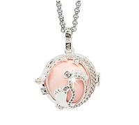 MAMIJUX Appeleur d'anges avec cage perforée avec pieds et boule intérieure, avec chaîne en acier, longueur 110 cm, TU, Laiton, Sans objet