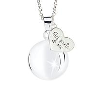 MAMIJUX Bola avec pendentif en forme de cœur "Tu es une partie de moi" et chaîne en acier