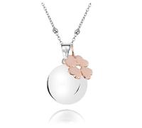MAMIJUX Bola d'ange trèfle à trèfle or rose pour maman, idée cadeau de grossesse, collier pour femme, bola des anges, chaîne en acier