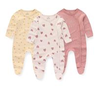 MAMIMAKA Grenouillère unisexe pour nouveau-né pour garçons et filles, Onesies 3226 Sun/Strawberry, 9-12 Months