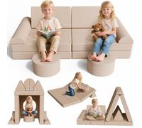 MAMIZO Canape Enfant Convertible, Canapé Modulaire en Velours Côtelé | Canapé pour Enfants avec 15PCS Module pour Chambre d'Enfant,Salle de Jeux,Idéal Cadeau Enfants- Possibilités de jeux Infinies