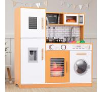 MAMIZO Cuisine pour enfants, en bois, jouet avec lumière et son, 82 x 80 x 25 cm, cuisine de poupée, en bois, avec accessoires de cuisine de jeu, petite cuisine pour enfants à partir de 3 ans, couleur