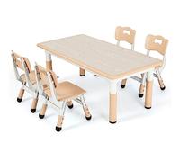 MAMIZO Lot de 4 chaises pour enfant - Hauteur réglable - Pour maternelle et chambre d'enfant - En plastique - Pour garçons et filles à partir de 2 ans - Jaune