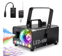 MAMIZO Machine à Fumée avec Boule Disco, 6 LED RGB, 600W 5000 CFM Fumée Halloween, avec Fonction Auto-Spray, DJ Light, Machine à Brouillard, Idéale pour Halloween, Noël, Mariages et Fêtes