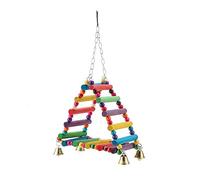MAMJENNI Cage à Oiseaux, Cloches à perroquets, Jouets, échelles en Bois, Support de Perche, Pont pivotant
