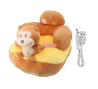 MAMJENNI Canapé pour bébé, Chaise de Soutien au Sol, siège en Peluche, Animal de Dessin animé Mignon, Angle réglable, bébé apprend à s'asseoir, Chaise avec câble USB pour Les Tout-Petits, (Guenon)