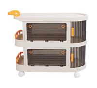 MAMJENNI Chariot Utilitaire Roulant à Plusieurs Niveaux, Grande capacité, Facile à Installer, Organisateur de Rangement Multifonction avec poignée pour Salle de Bain et Cuisine (2 Niveaux)