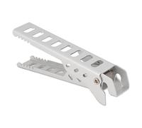 MAMJENNI Clip pour poêle chaude, poignée antidérapante, poignée creuse pour réduction de la chaleur, matériau en alliage d'aluminium, pour cuisine, camping, barbecue (Argent)