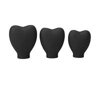 MAMJENNI Coussinets de pinceaux de maquillage en silicone en forme de cœur, 3 tailles pour protéger les cheveux, anti-poussière, voyage pour femmes, noir, Décontractée