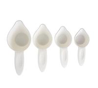 MAMJENNI Ensemble de tasses et cuillères à mesurer, échelle braille, impression en relief, matériau non toxique, léger, facile à nettoyer, ensemble de 4 pièces pour la