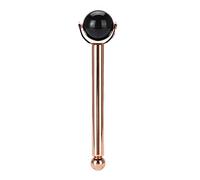 MAMJENNI Jade Roller, masseur facial en pierre pour MAMJENNI, sans danger pour la peau, réduction des rides, anti-âge, deux couleurs, taille compacte (Obsidienne)