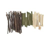 MAMJENNI Jeu de jouets à mâcher pour hamsters, bâtons sûrs et non toxiques, bâtons molaires mélangés de bambou doux (Ramo De Pomme Herbe Stick Doux Bambou Mix 200g)