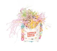 MAMJENNI Jouet à Frites pour Oiseaux, Bandes de Papier colorées, piège en Bambou, Tasse, Perroquet, Jouets à mâcher pour calopsittes, perruches