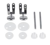 MAMJENNI Kit charnière pour siège de toilette, charnières en alliage de zinc, finition plaquée argent, pour sièges et abattants en bois, MDF et résine, avec vis antirouille, écrous, rondelles et